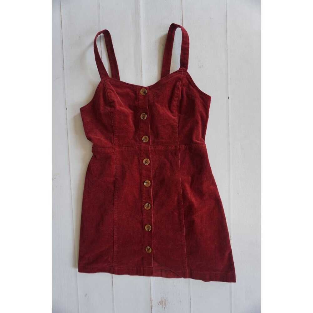 Altard State Women Burgundy Corduroy Mini Dress – Size M